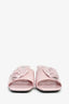 Prada Pink Leather Rosette Heeled Mules Size 37