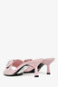Prada Pink Leather Rosette Heeled Mules Size 37