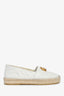 Gucci White Chevron Quilted Leather Espadrilles Size 37.5