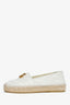 Gucci White Chevron Quilted Leather Espadrilles Size 37.5