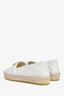 Gucci White Chevron Quilted Leather Espadrilles Size 37.5