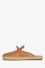 Hermès Gold Leather 'Feria' Espadrille Loafers Size 37