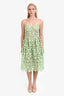 Self-Portrait Mint Green Cotton Floral Crochet Midi Dress Size 6