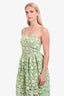 Self-Portrait Mint Green Cotton Floral Crochet Midi Dress Size 6