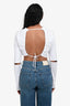Jacquemus Cotton Le T-Shirt Picolla Backless Long Sleeve Cropped Blouse Size S