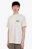 Balenciaga Cream Cotton Logo T-Shirt Size XS Mens