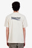 Balenciaga Cream Cotton Logo T-Shirt Size XS Mens