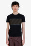Fendi Black Cotton Logo T-Shirt Size XS Mens
