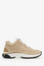 Pre-Loved Chanel™ Beige/White Suede Sneakers Size 38