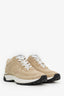 Pre-Loved Chanel™ Beige/White Suede Sneakers Size 38