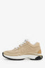 Pre-Loved Chanel™ Beige/White Suede Sneakers Size 38