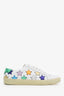 Saint Laurent White/Green Star Sneakers Size 37
