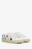 Saint Laurent White/Green Star Sneakers Size 37