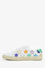 Saint Laurent White/Green Star Sneakers Size 37