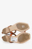 Saint Laurent Brown Cassandra Logo Flat Sandal Size 37