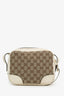 Gucci White/Brown Monogram Mini Bree Messenger Bag