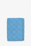 Bottega Veneta Blue Intrecciato Leather Folded Wallet
