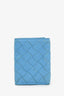 Bottega Veneta Blue Intrecciato Leather Folded Wallet