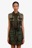 Fendi Green Cargo Printed Utility Dress Size 40