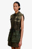 Fendi Green Cargo Printed Utility Dress Size 40