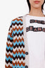 M Missoni Blue/Brown Wool Button Up Cardigan Size S