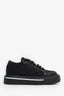 Prada Black Canvas Triangle Platform Sneakers Size 37