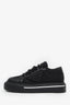 Prada Black Canvas Triangle Platform Sneakers Size 37