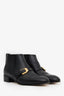 Gucci Black Leather Lasercut Accents Chelsea Boots Size 37