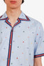 Gucci Blue/Red Star & Heart Trim Logo T-Shirt Size 50 Mens