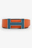 Hermes Orange/Brown Togo/Swift Leather Reversible Constance Belt Size 85