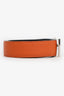 Hermes Orange/Brown Togo/Swift Leather Reversible Constance Belt Size 85