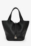 Hermès 2024 Black Clemence Leather Picotin 22
