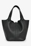 Hermès 2024 Black Clemence Leather Picotin 22