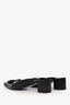 Salvatore Ferragamo Bow Detail Square Toe Block Kitten Heel Slides Size 40