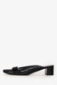 Salvatore Ferragamo Bow Detail Square Toe Block Kitten Heel Slides Size 40