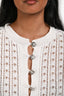 Pre-Loved Chanel™ 2023 White Cotton Knitted Half Button-Up Dress With Slip Size 38