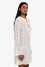 Pre-Loved Chanel™ 2023 White Cotton Knitted Half Button-Up Dress With Slip Size 38