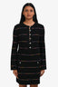 Pre-Loved Chanel™ 2023 Black/Multicolour Cashmere/Wool Stripe Long Sleeve Dress Size 36
