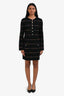 Pre-Loved Chanel™ 2023 Black/Multicolour Cashmere/Wool Stripe Long Sleeve Dress Size 36
