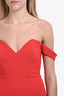 NBD Red Strapless Midi Dress With Side Slit Size S