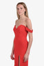 NBD Red Strapless Midi Dress With Side Slit Size S