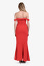NBD Red Strapless Midi Dress With Side Slit Size S