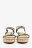 Christian Louboutin Black Rockstud Accents Pyraclou 60 Wedge Espadrilles Size 41