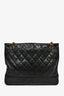 Pre-Loved Chanel™ 1994-96 Vintage Black Lambskin Quilted Chain Interlocking CC Charm Tote Bag