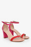 Stuart Weitzman Pink/Red Leather Colour Block Heels Size 8