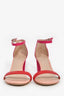 Stuart Weitzman Pink/Red Leather Colour Block Heels Size 8