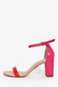 Stuart Weitzman Pink/Red Leather Colour Block Heels Size 8