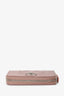 Pre-Loved Chanel™ 2019 Pink Metallic Chevron Leather Zip Wallet