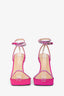 Mach&Mach Fuschia Satin Crystal Strap Heart Heels Size 37