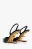 Fendi Black Leather F 'Fendi First' Mule Heels Size 36